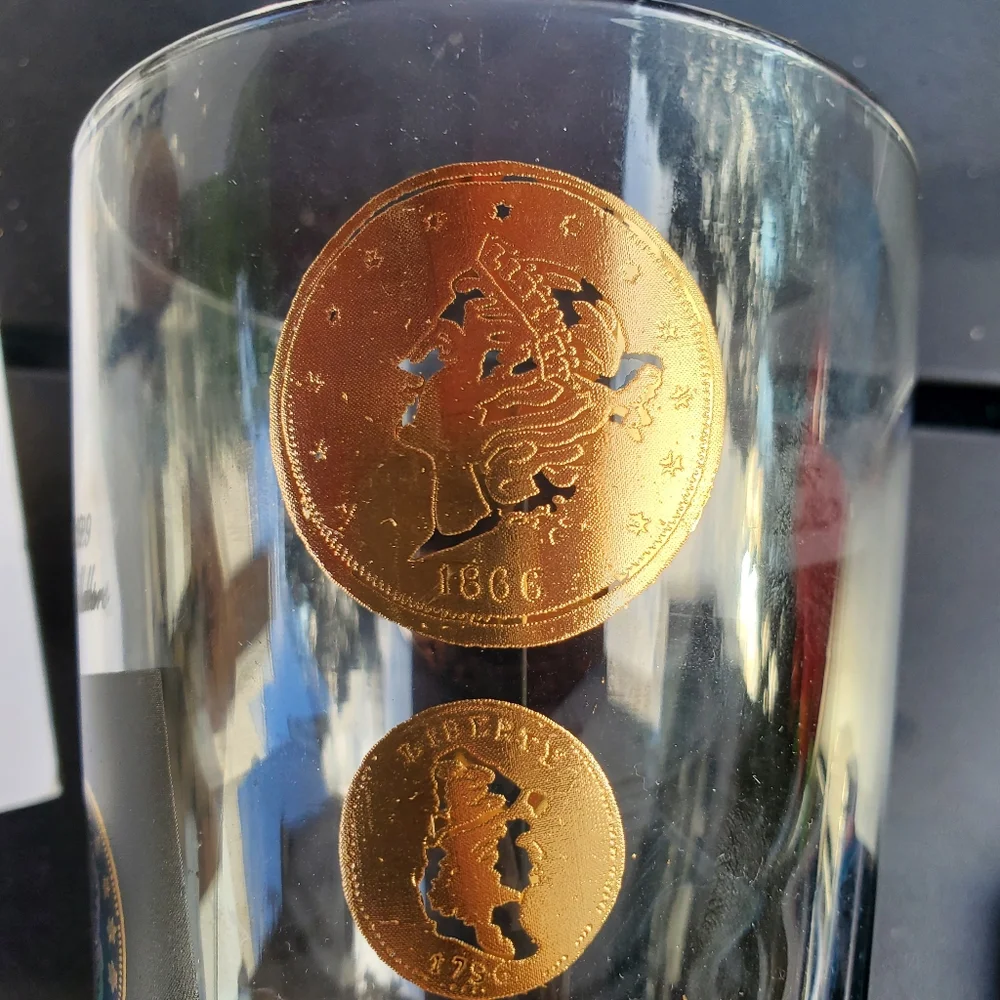 4 MCM Frank Wallack‎ for Cera 22kt Gold Coin Whiskey Old Fashioned Glasses